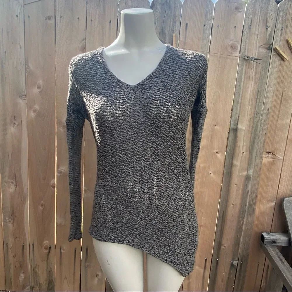 Helmut Lang A-symmetrical gray knit sweater size small